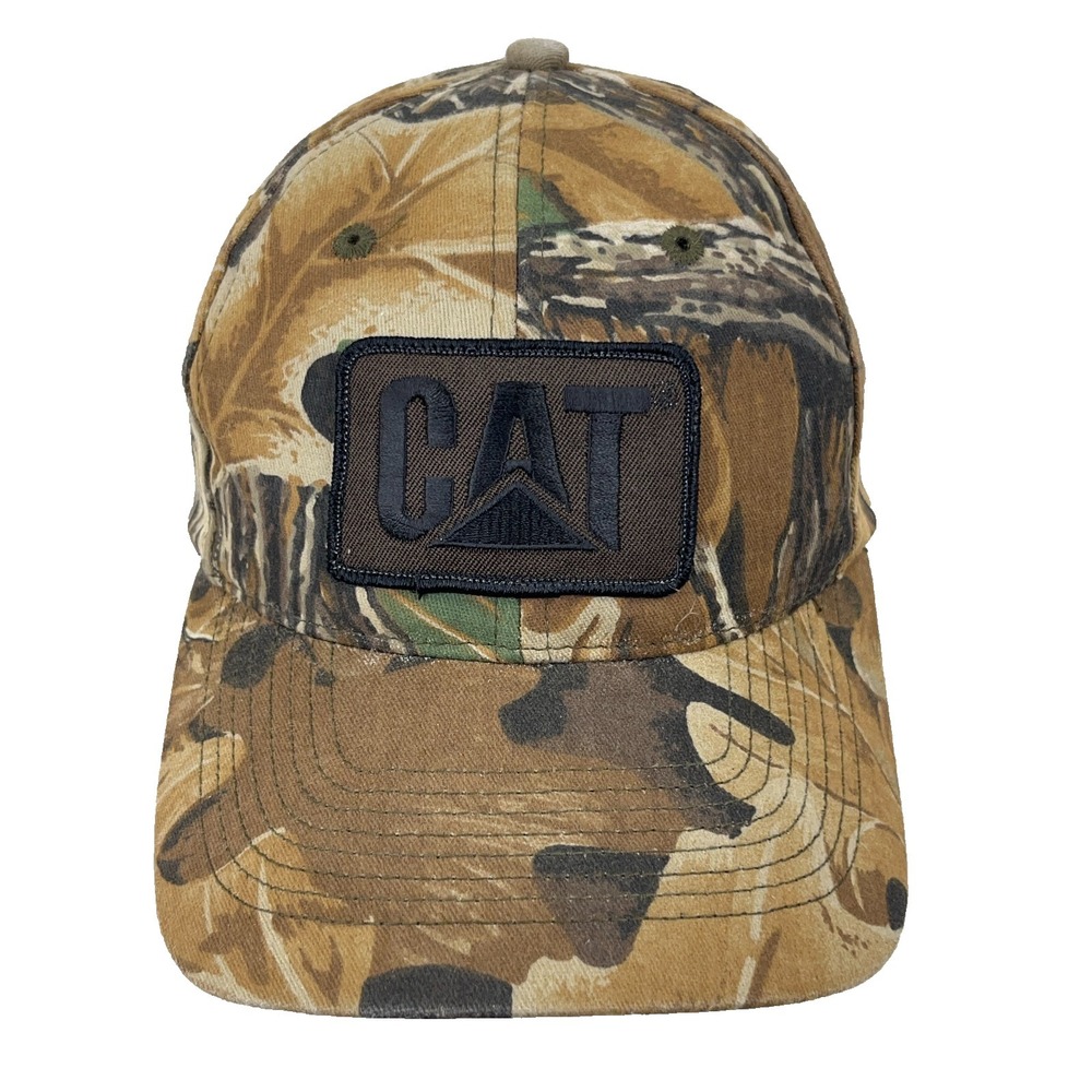 Vintage Caterpillar Hat Cap Camo‎ CAT Patch 90s Y2K USA Snapback Hunting Adult